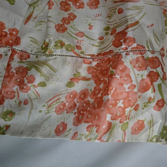 Talbots Women's Cream/Orange Floral 100% Silk V-Neck Fit & Flare Dress Size 10 - Picture 7 of 14